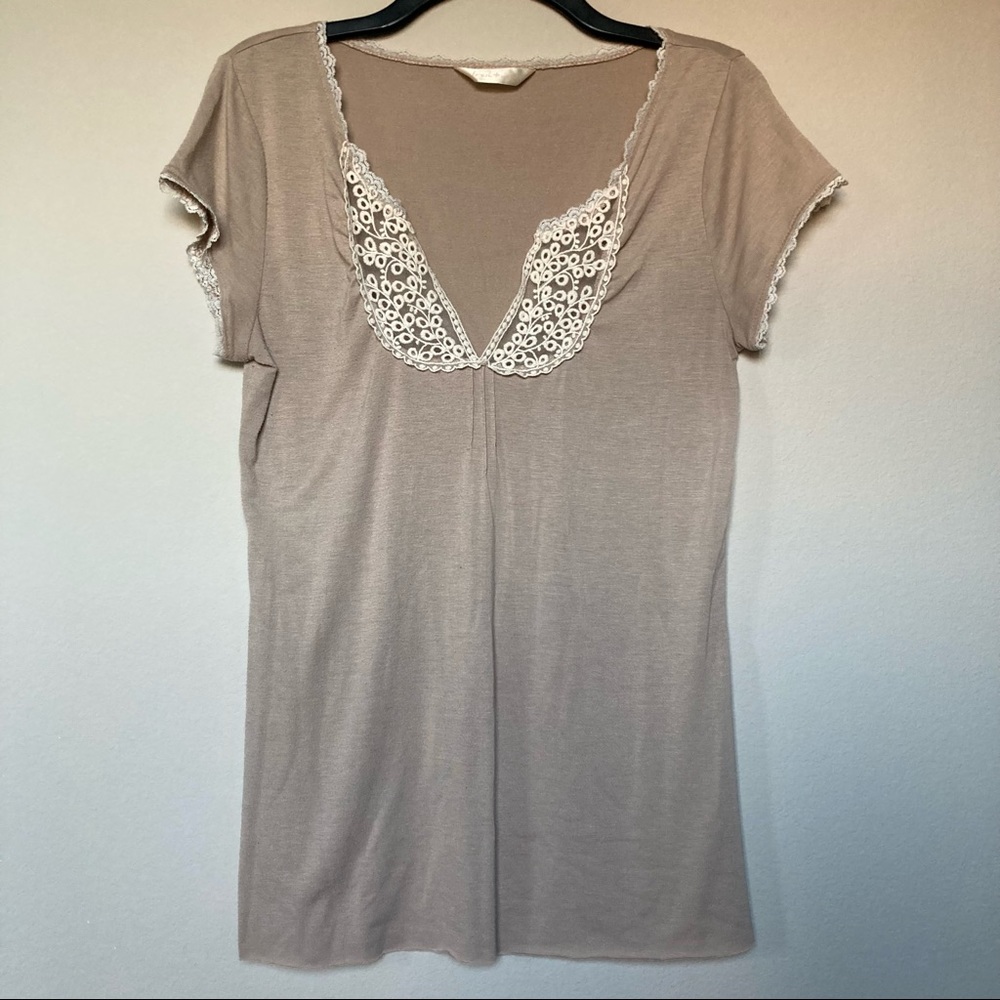 Tan & Lace Top
